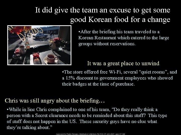It did give the team an excuse to get some good Korean food for