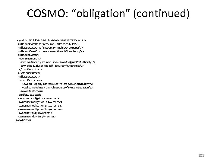 COSMO: “obligation” (continued) <guid>bd 58 bfd 0 -9 c 29 -11 b 1 -9