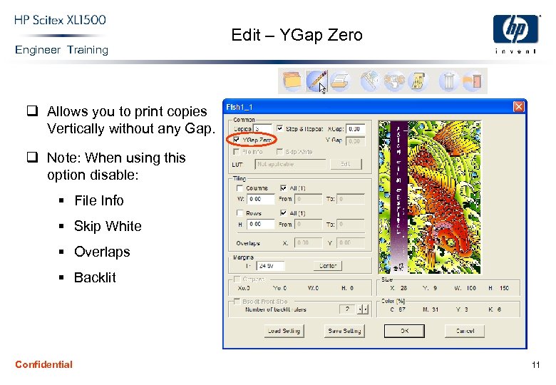 Engineer Training Edit – YGap Zero q Allows you to print copies Vertically without