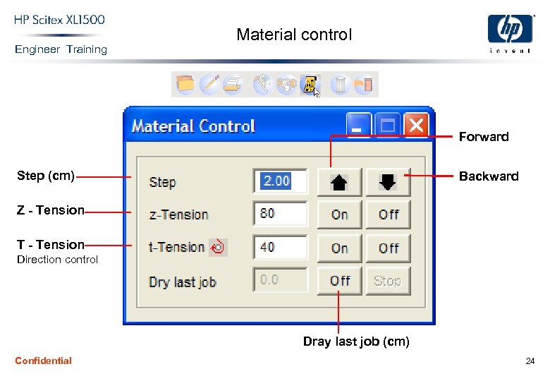 Engineer Training Material control Forward Step (cm) Backward Z - Tension T - Tension