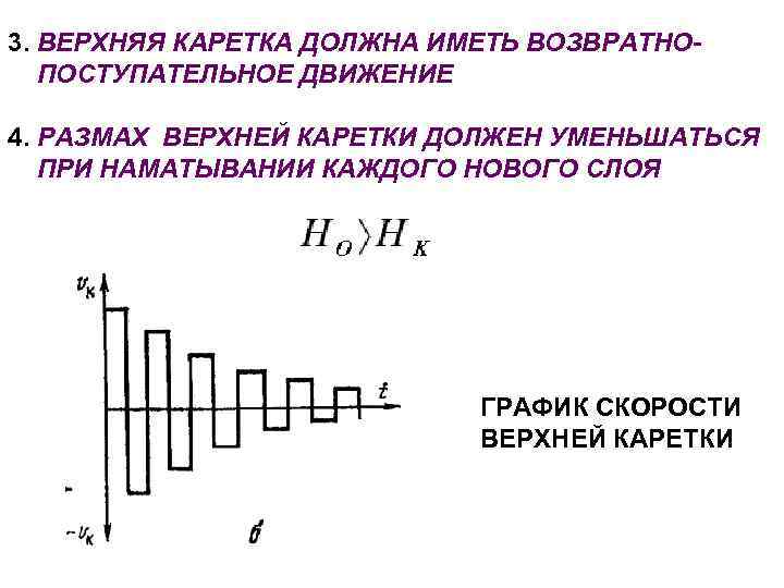 3. ВЕРХНЯЯ КАРЕТКА ДОЛЖНА ИМЕТЬ ВОЗВРАТНОПОСТУПАТЕЛЬНОЕ ДВИЖЕНИЕ 4. РАЗМАХ ВЕРХНЕЙ КАРЕТКИ ДОЛЖЕН УМЕНЬШАТЬСЯ ПРИ