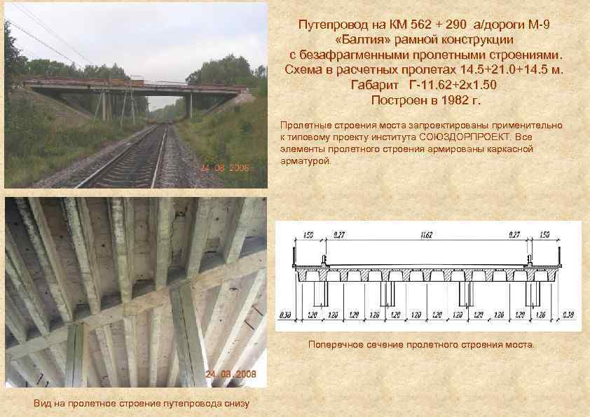 Путепровод на КМ 562 + 290 а/дороги М 9 «Балтия» рамной конструкции с безафрагменными