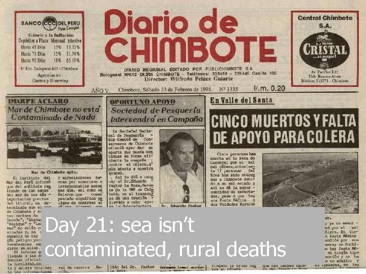 Day 21: sea isn’t contaminated, rural deaths 