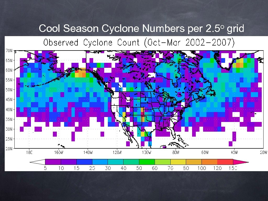 Cool Season Cyclone Numbers per 2. 5 o grid 