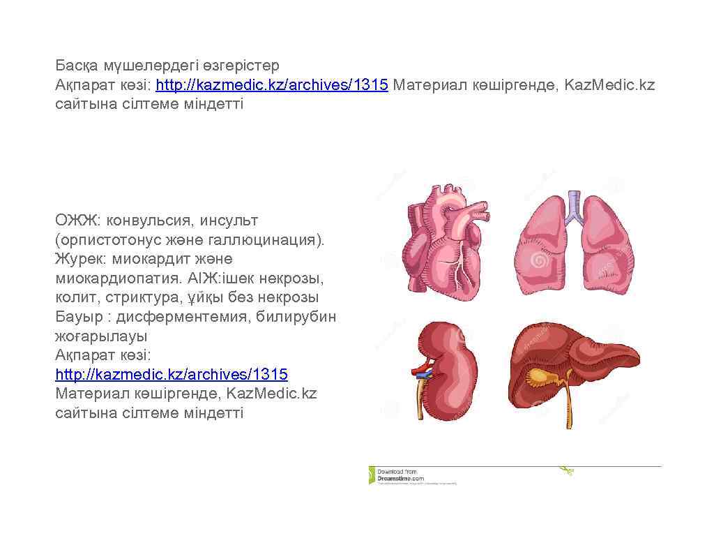 Басқа мүшелердегі өзгерістер Ақпарат көзі: http: //kazmedic. kz/archives/1315 Материал көшіргенде, Kaz. Medic. kz сайтына