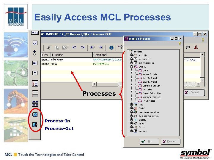 Easily Access MCL Processes Process-In Process-Out 