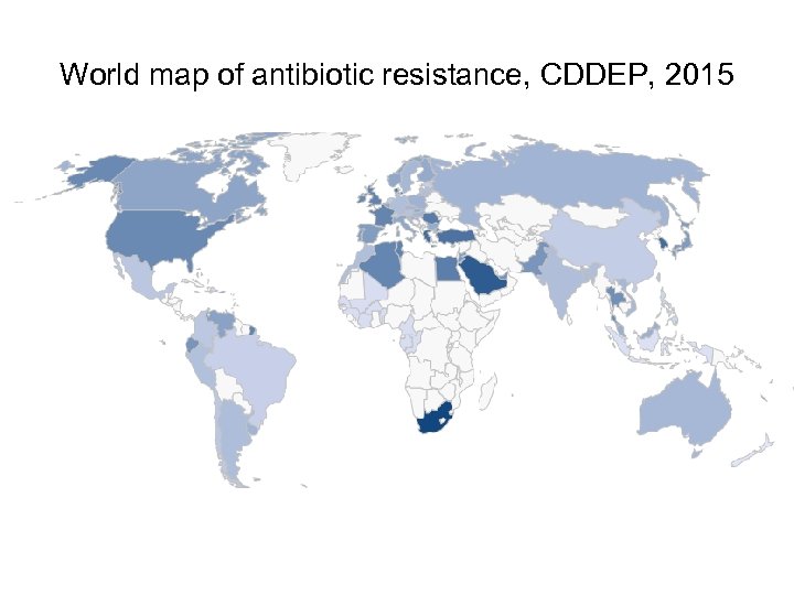 World map of antibiotic resistance, CDDEP, 2015 