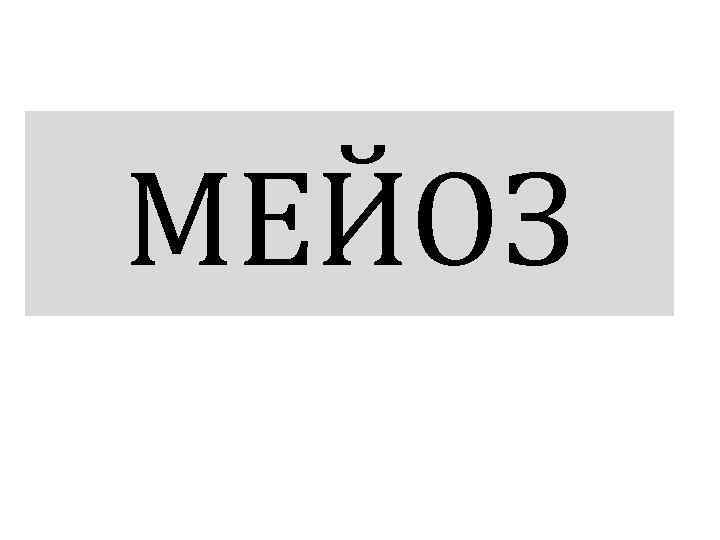 МЕЙОЗ 