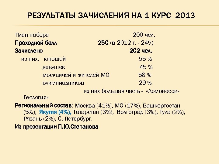 План развития кафедры на 5 лет