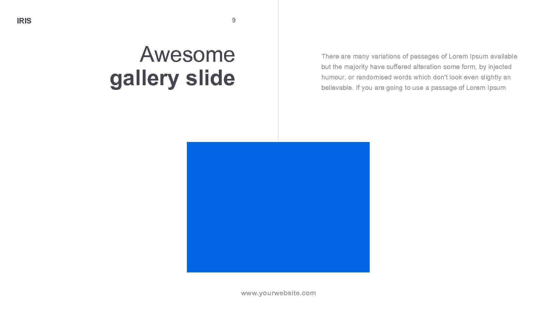 IRIS 9 Awesome gallery slide There are many variations of passages of Lorem Ipsum