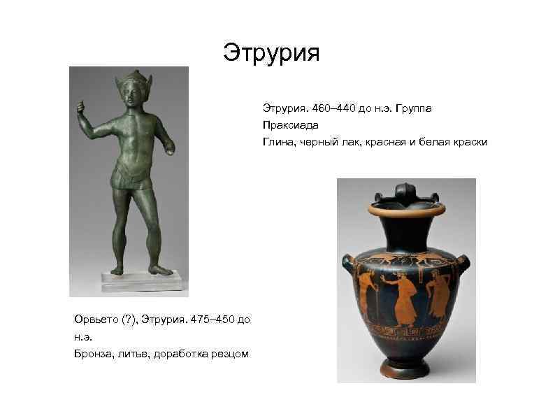 Этрурия. 460– 440 до н. э. Группа Праксиада Глина, черный лак, красная и белая