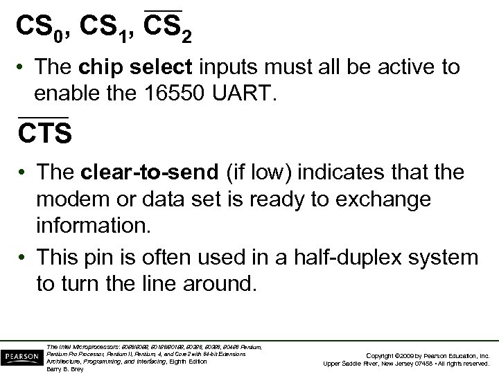CS 0, CS 1, CS 2 • The chip select inputs must all be