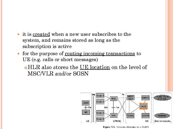 it is created when a new user subscribes to the system, and remains stored