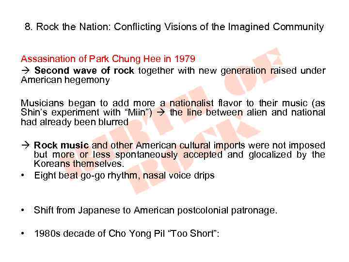 8. Rock the Nation: Conflicting Visions of the Imagined Community Assasination of Park Chung