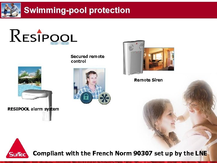 Swimming-pool protection Secured remote control Remote Siren RESIPOOL alarm system Compliant with the French