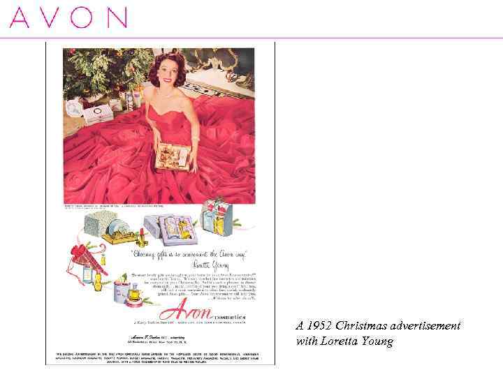 A 1952 Christmas advertisement with Loretta Young 