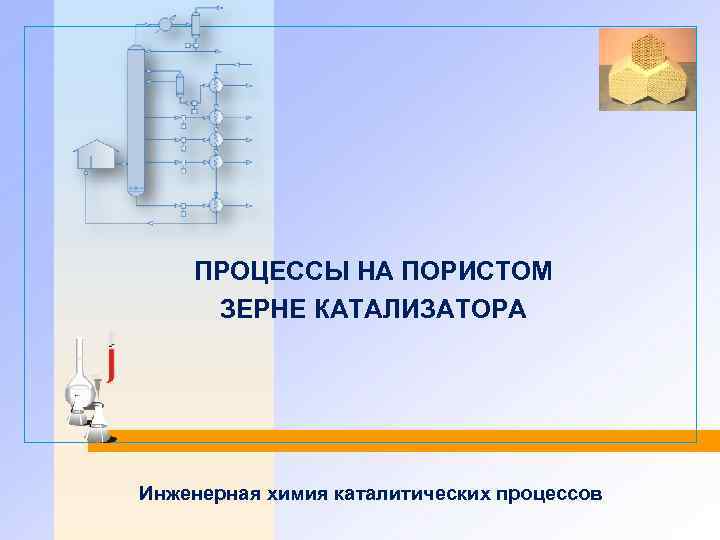 ПРОЦЕССЫ НА ПОРИСТОМ ЗЕРНЕ КАТАЛИЗАТОРА Инженерная химия каталитических процессов 