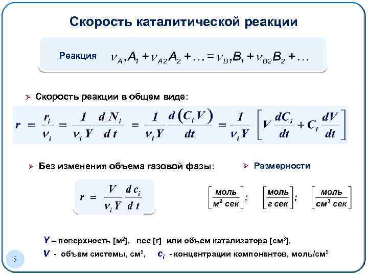 Катализатор скорость реакции