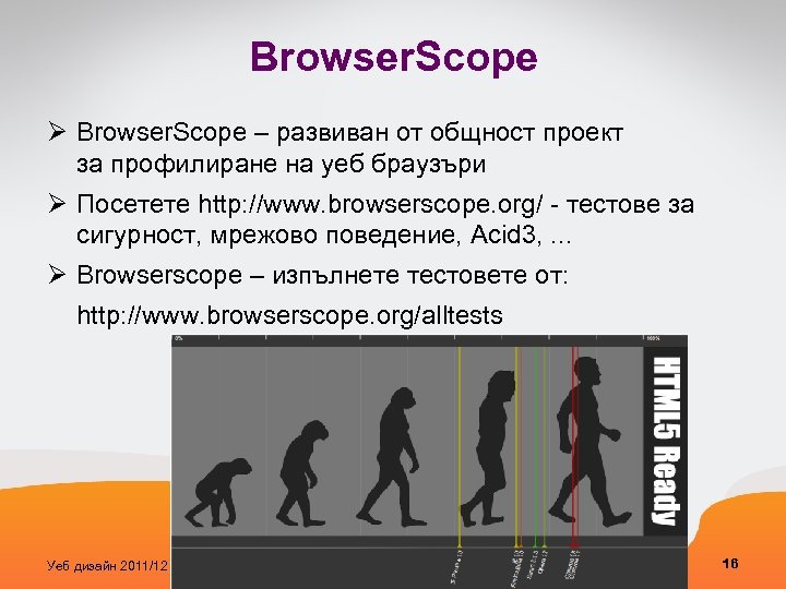 Browser. Scope Ø Browser. Scope – развиван от общност проект за профилиране на уеб