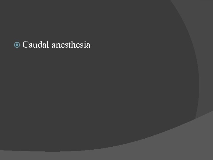  Caudal anesthesia 