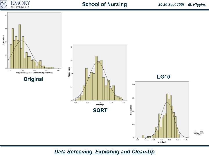 School of Nursing 25 -26 Sept 2008 – M. Higgins LG 10 Original SQRT