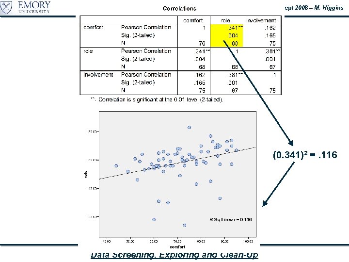 School of Nursing 25 -26 Sept 2008 – M. Higgins (0. 341)2 =. 116