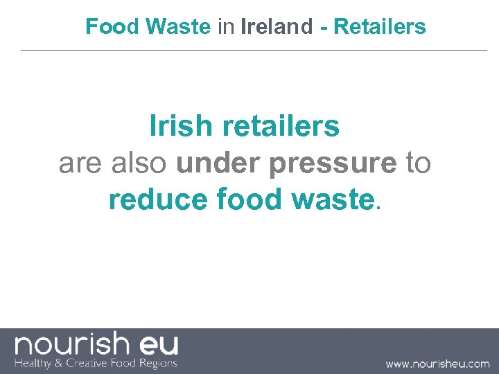 Food Waste in Ireland - Retailers Irish retailers are also under pressure to reduce