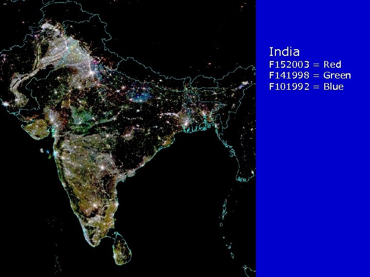 India F 152003 = Red F 141998 = Green F 101992 = Blue 