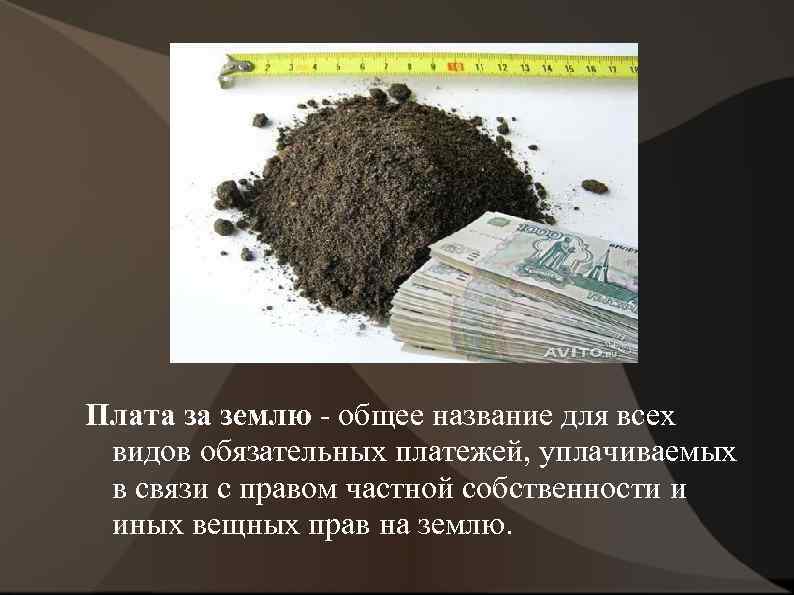 Плата за землю - общее название для всех видов обязательных платежей, уплачиваемых в связи