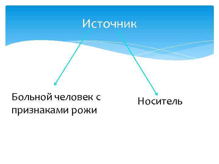 Источник Больной человек с признаками рожи Носитель 