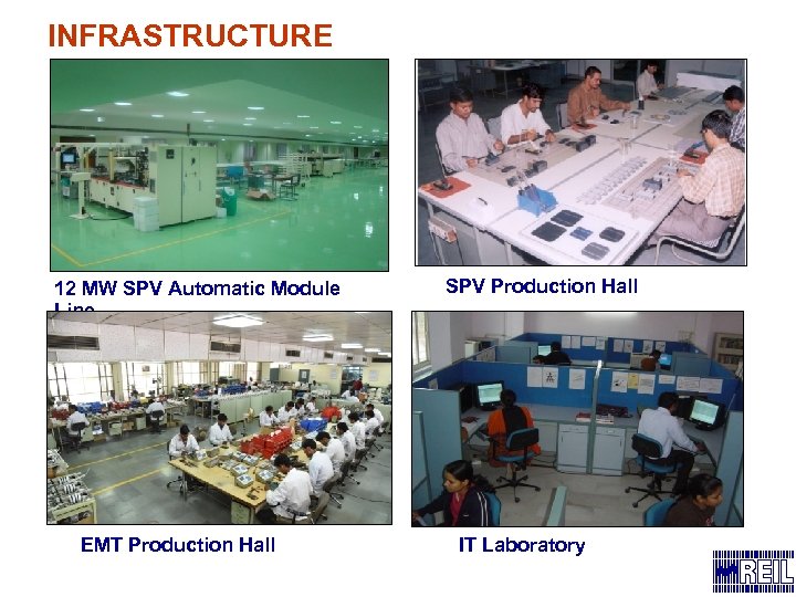 INFRASTRUCTURE 12 MW SPV Automatic Module Line EMT Production Hall SPV Production Hall IT