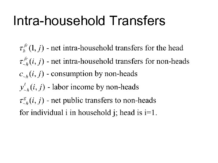 Intra-household Transfers 