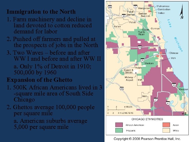 Immigration to the North 1. Farm machinery and decline in land devoted to cotton