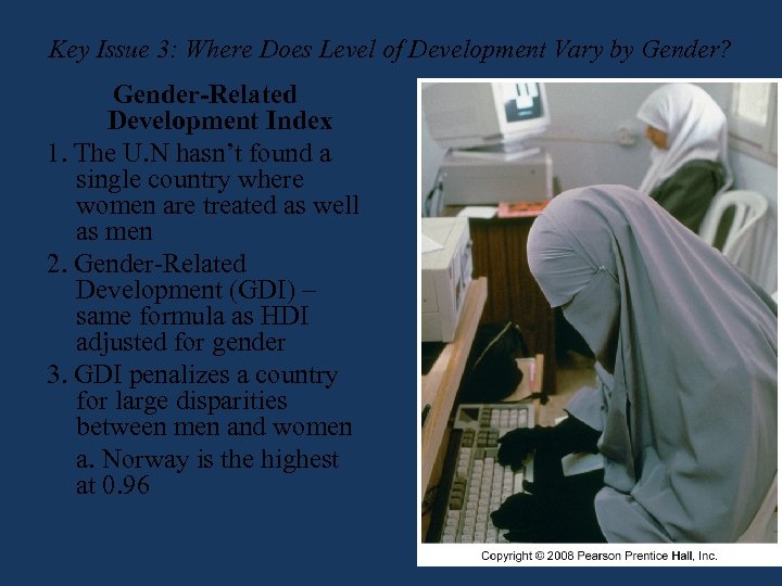 Key Issue 3: Where Does Level of Development Vary by Gender? Gender-Related Development Index