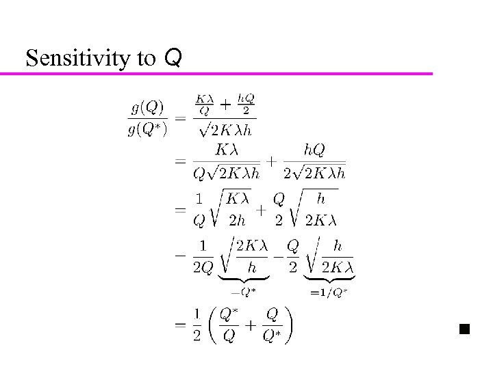 20 Sensitivity to Q 