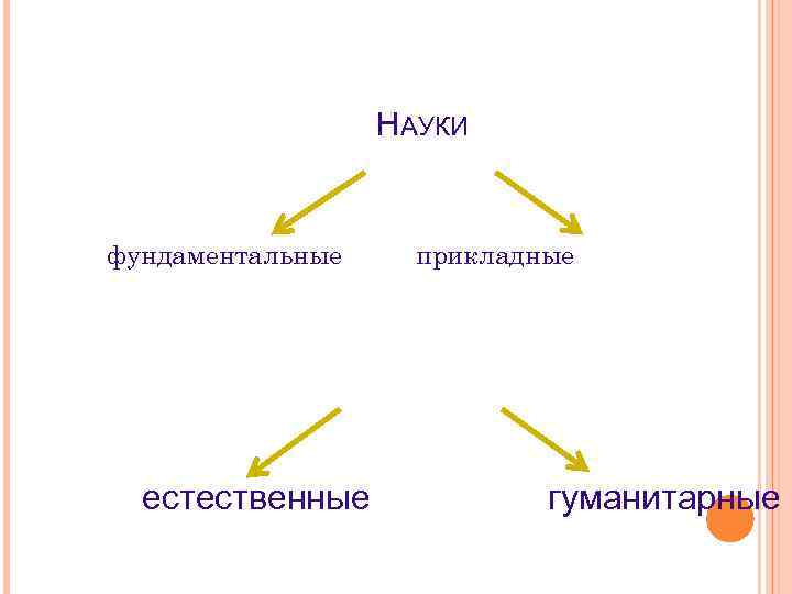 НАУКИ фундаментальные естественные прикладные гуманитарные 