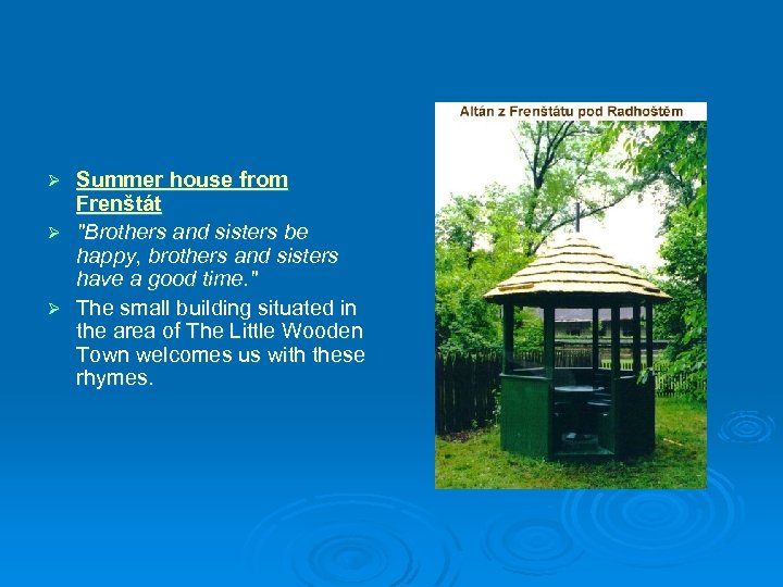 Summer house from Frenštát Ø 
