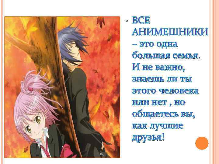  • ВСЕ АНИМЕШНИКИ – это одна большая семья. И не важно, знаешь ли
