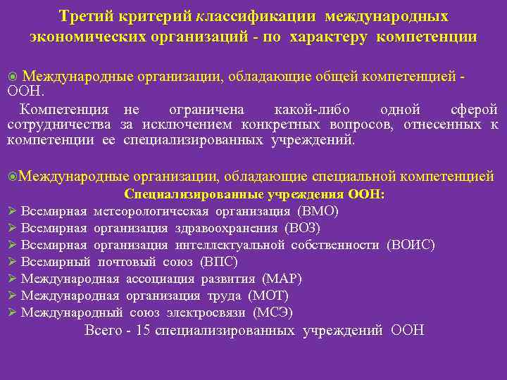 Международные региональные организации виды международных региональных организаций