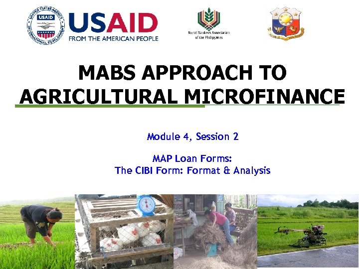 MABS APPROACH TO AGRICULTURAL MICROFINANCE Module 4, Session 2 MAP Loan Forms: The CIBI