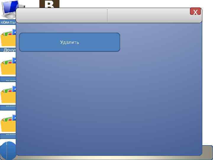 x компьютер Удалить Документы ………. Новая запись 