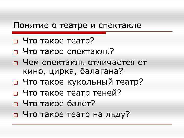 План постановки спектакля