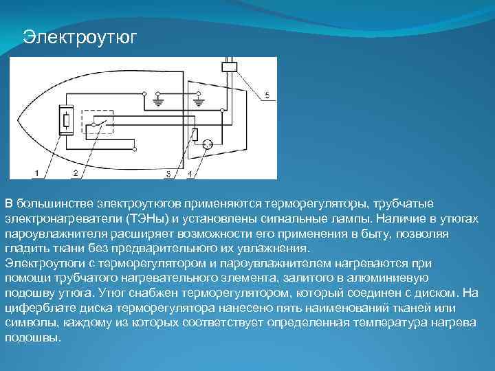 Схема электроутюга с терморегулятором