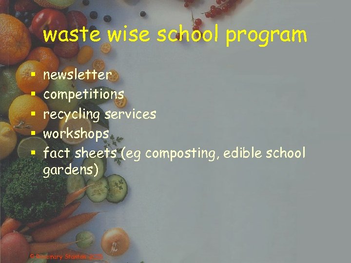waste wise school program § § § newsletter competitions recycling services workshops fact sheets