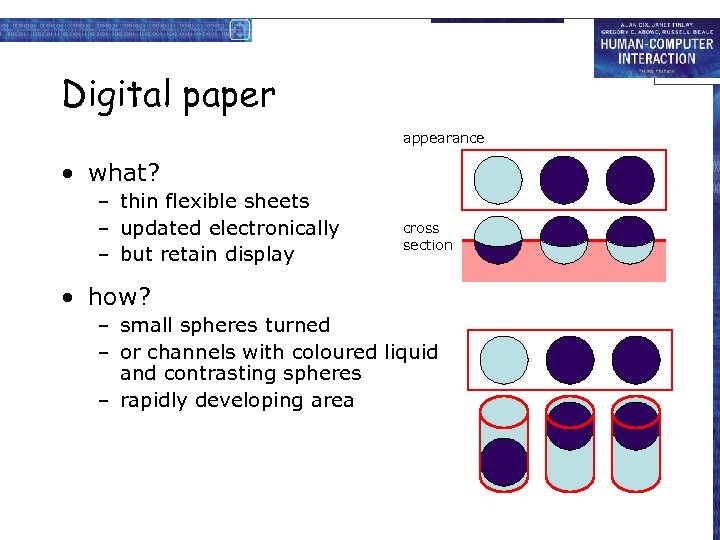 Digital paper appearance • what? – thin flexible sheets – updated electronically – but