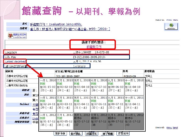 館藏查詢 – 以期刊、學報為例 