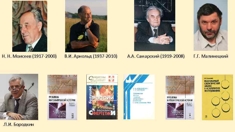 Н. Н. Моисеев (1917 -2000) В. И. Арнольд (1937 -2010) А. А. Самарский (1919