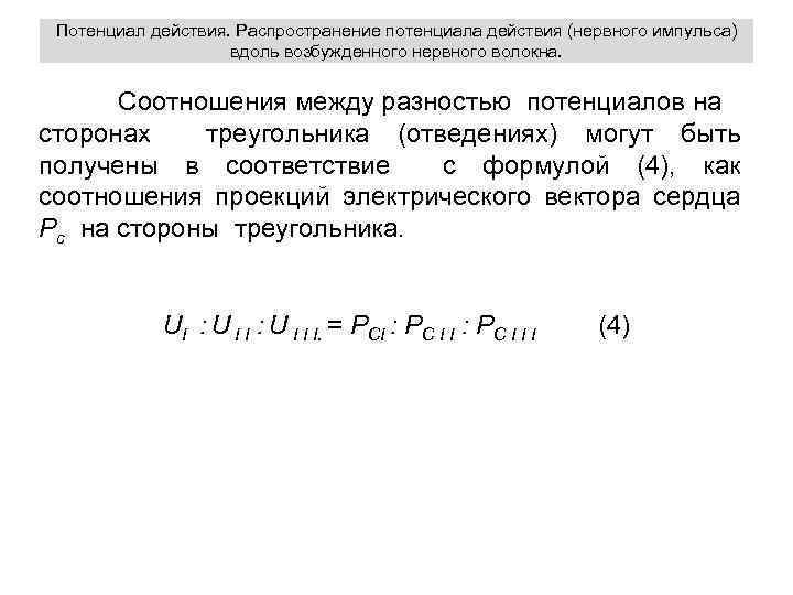 Потенциал действия. Распространение потенциала действия (нервного импульса) вдоль возбужденного нервного волокна. Соотношения между разностью