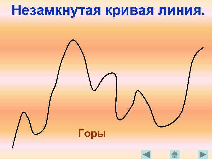 Незамкнутая кривая линия. Горы 