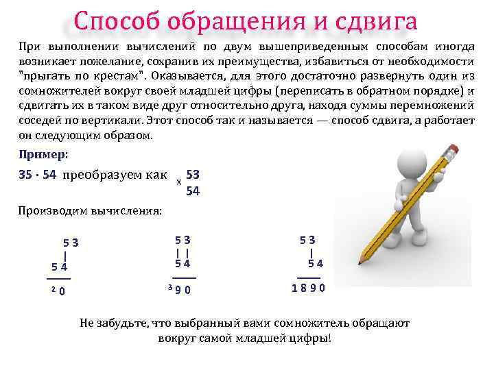 Приемы быстрого счета проект